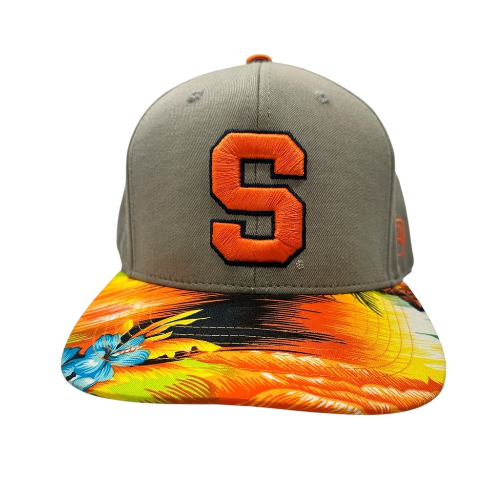 Syracuse Orange Grey and Tropical/Hawaiian SnapBack Hat